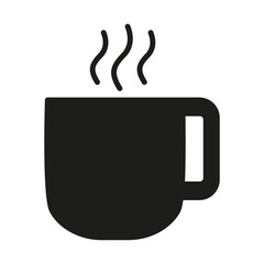 Hot coffee icon in glyph style