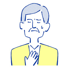 心配する男性のイラスト