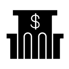 Bank icon in glyph style