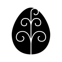 Easter egg icon in glyph style