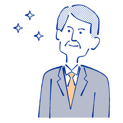 前向きなスーツの男性