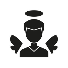 Angel icon in glyph style