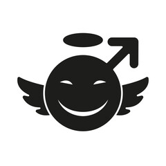 Angel icon in glyph style