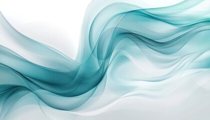 Fototapeta premium Abstract Teal Wave Design Background Illustration
