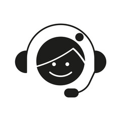 Customer service icon in glyph style