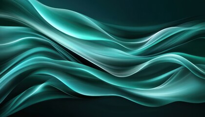 Fototapeta premium Abstract Teal Waves Flowing Design
