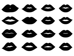 LIPS SILHOUETTE ON WHITE BACKGROUND