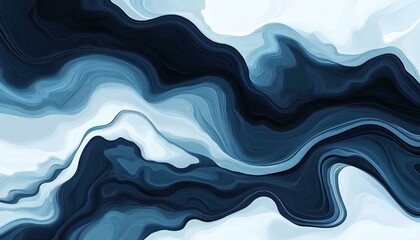 Fototapeta premium Abstract Blue Swirling Waves Design Artwork