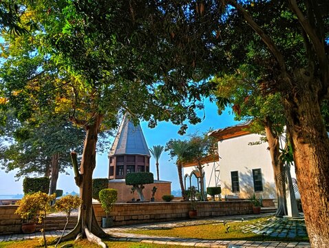 Al Manestirly Bridge, Om Kulthoum Museum and Nilometer in Rouda Island in Cairo in Egypt