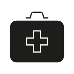 First aid kit icon in glyph style