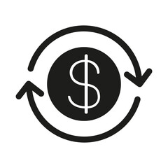Obraz premium Currency exchange icon in glyph style