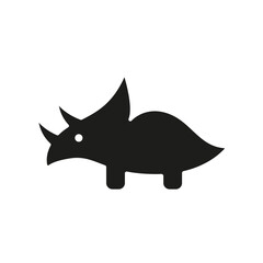 Triceratops icon in glyph style