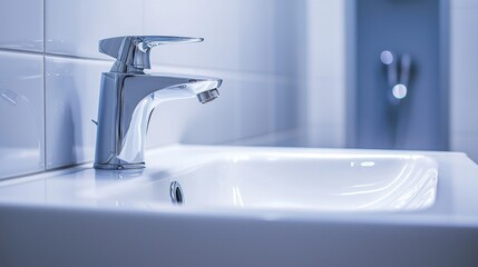 Modern Bathroom Faucet with Sleek Design and Bright Lighting