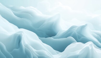 Abstract Blue Wavelike Mountain Landscape