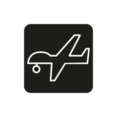 Military drone icon in glyph style