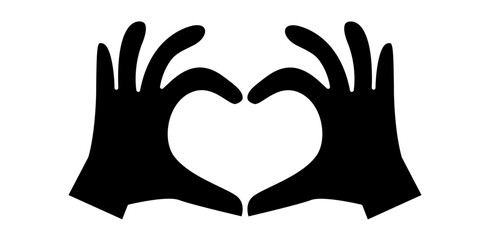 Obraz premium Love hand sign graphic in glyph style