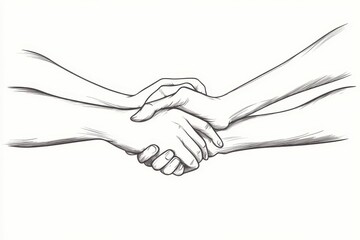 Business team collaborates through handshakes to strengthen partnership strategy, Group of business people join hands, business team collaboration concept