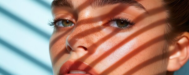 The face is obscured by vibrant shadow gradients, emitting a hushed and enigmatic presence under the surreal lighting.