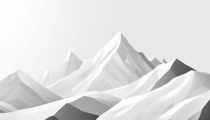 Abstract Low Polygonal Mountain Range Illustration