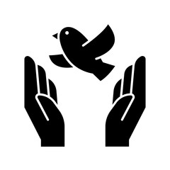 Freedom icon in glyph style