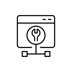 Network configuration outline icons, minimalist vector illustration ,simple transparent graphic element .Isolated on white background