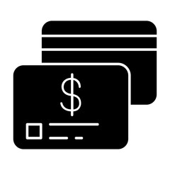 Fototapeta premium Credit card icon in glyph style