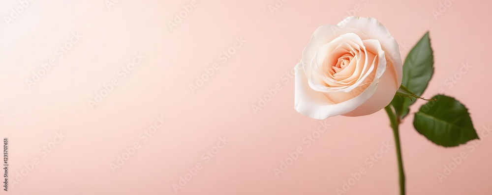 Poster an elegant single rose placed diagonally against a subtle gradient background, creating a luxurious 