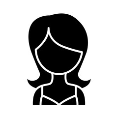 Beach woman icon in glyph style