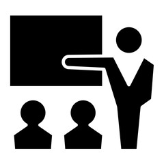 Business presentation icon in glyph style