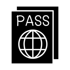 Passport icon in glyph style