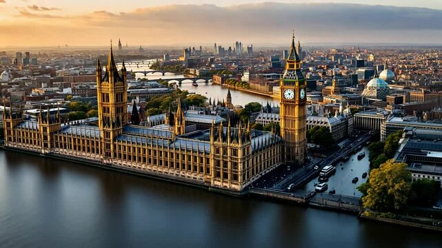 London&rsquo;s Iconic Landmarks from Above &ndash; Big Ben & Parliament