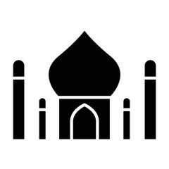 Taj Mahal icon in glyph style