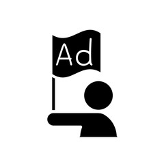 Advertising icon in glyph style