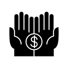 Money icon in glyph style
