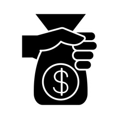 Money icon in glyph style