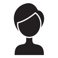 Short hair icon in glyph style