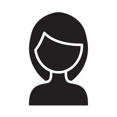 Long hair icon in glyph style