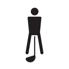 Playing golf icon in glyph style