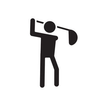 recommend clip art: Playing golf icon in glyph style