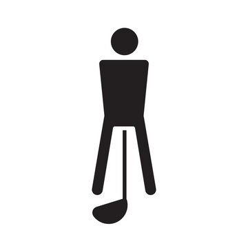 recommend clip art: Playing golf icon in glyph style