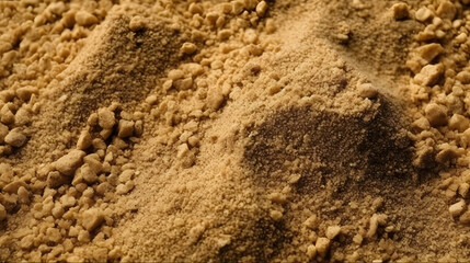 a pile of brown sugar on a white surface