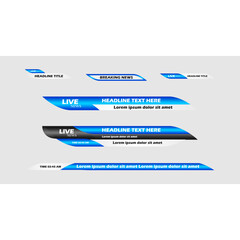 Lower third vector modern design with shape overlay strip