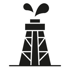 Oil rig icon in glyph style