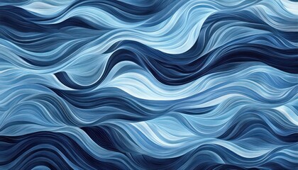 Abstract Blue Wave Pattern Design Illustration