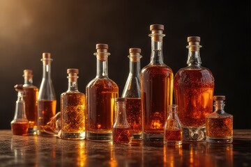 Luxurious premium spirits on a craft distillery highlighting aged perfection and artisanal production methods
