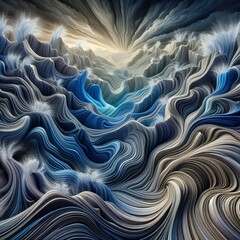 Obraz premium Emotional erosion landscapes radiating outward