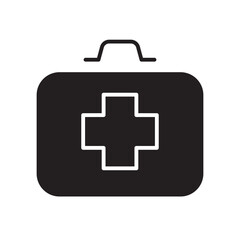 First aid kit icon in glyph style