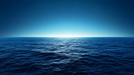 Obraz premium Ocean Surface and Sky at Horizon