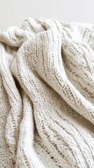 Cozy Neutral Knitted Blanket Texture for Warm Living Spaces