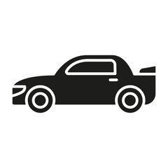 Racing car icon in glyph style
